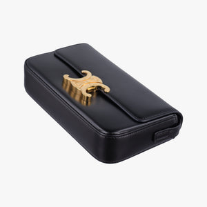 Pre-owned Celine Teen Triomphe Black Leather  shoulderbag | stylenewstar
