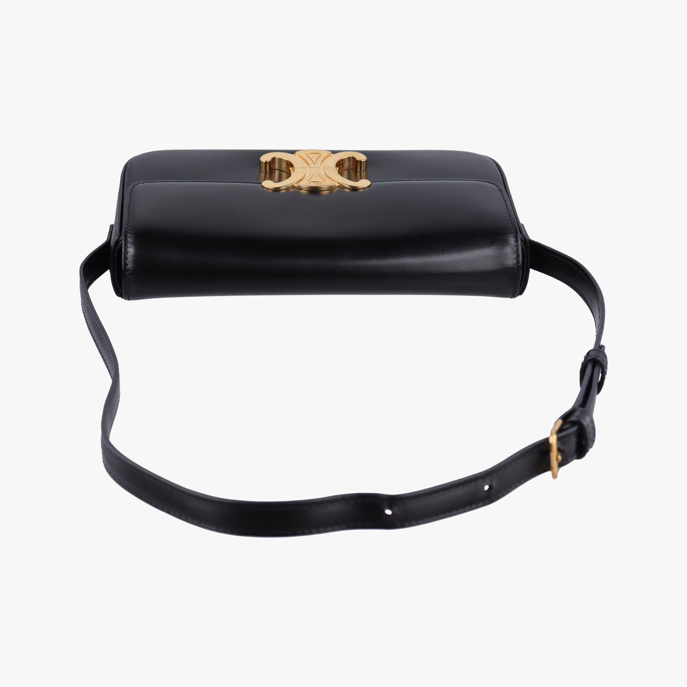 Pre-owned Celine Teen Triomphe Black Leather  shoulderbag | stylenewstar
