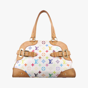 Pre-owned Louis Vuitton CLAUDIA white Monogram Multicolor M40193 shoulderbag | stylenewstar