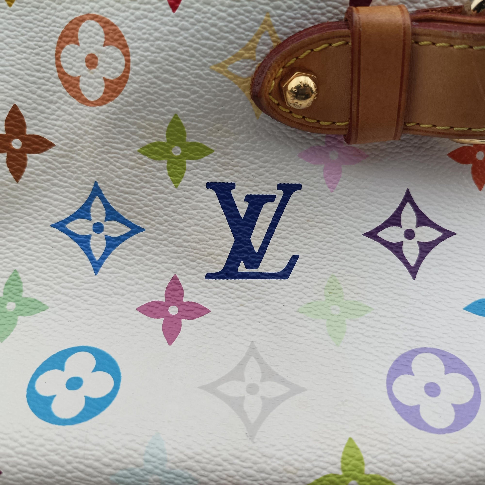 Pre-owned Louis Vuitton CLAUDIA white Monogram Multicolor M40193 shoulderbag | stylenewstar