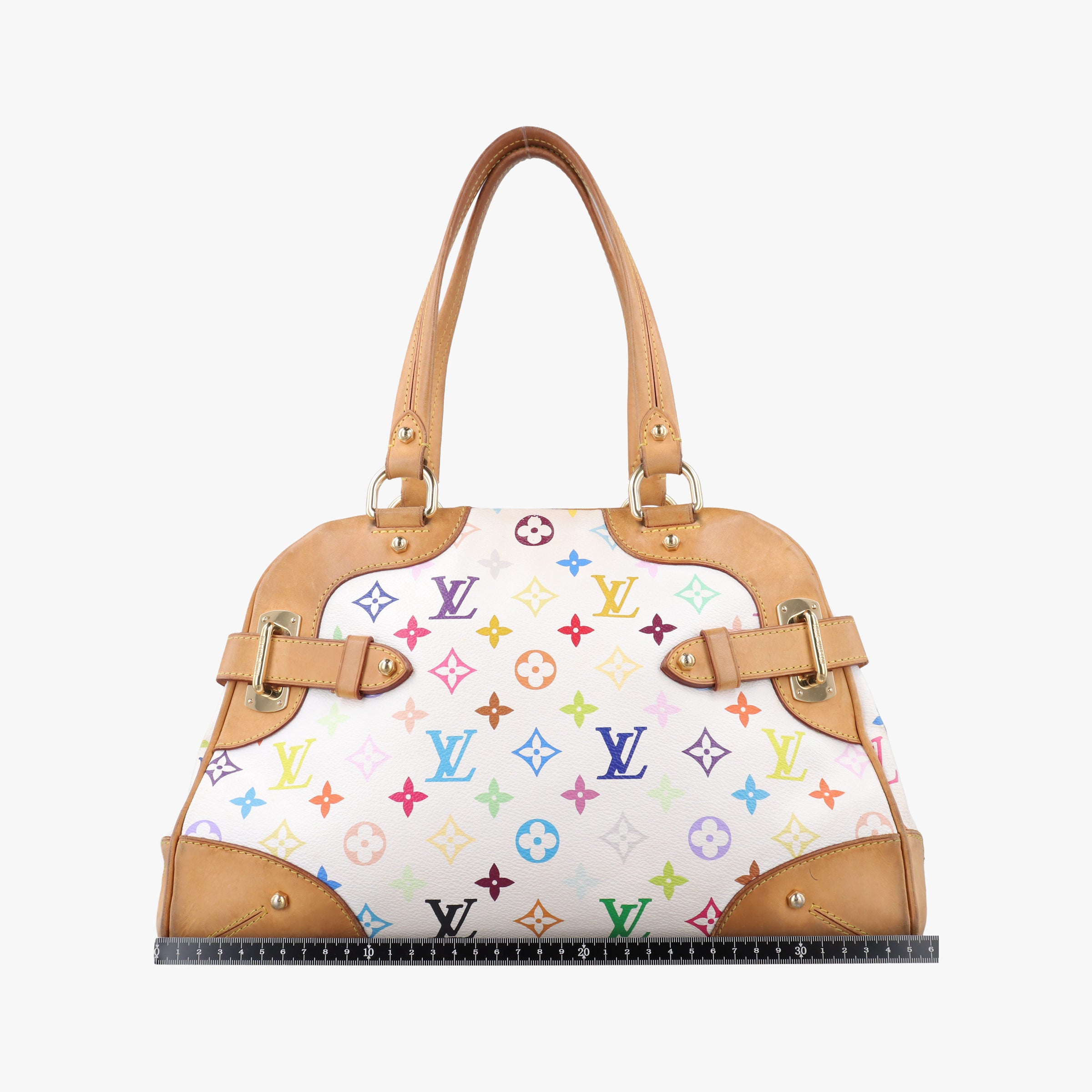 Pre-owned Louis Vuitton CLAUDIA white Monogram Multicolor M40193 shoulderbag | stylenewstar