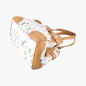 Pre-owned Louis Vuitton CLAUDIA white Monogram Multicolor M40193 shoulderbag | stylenewstar