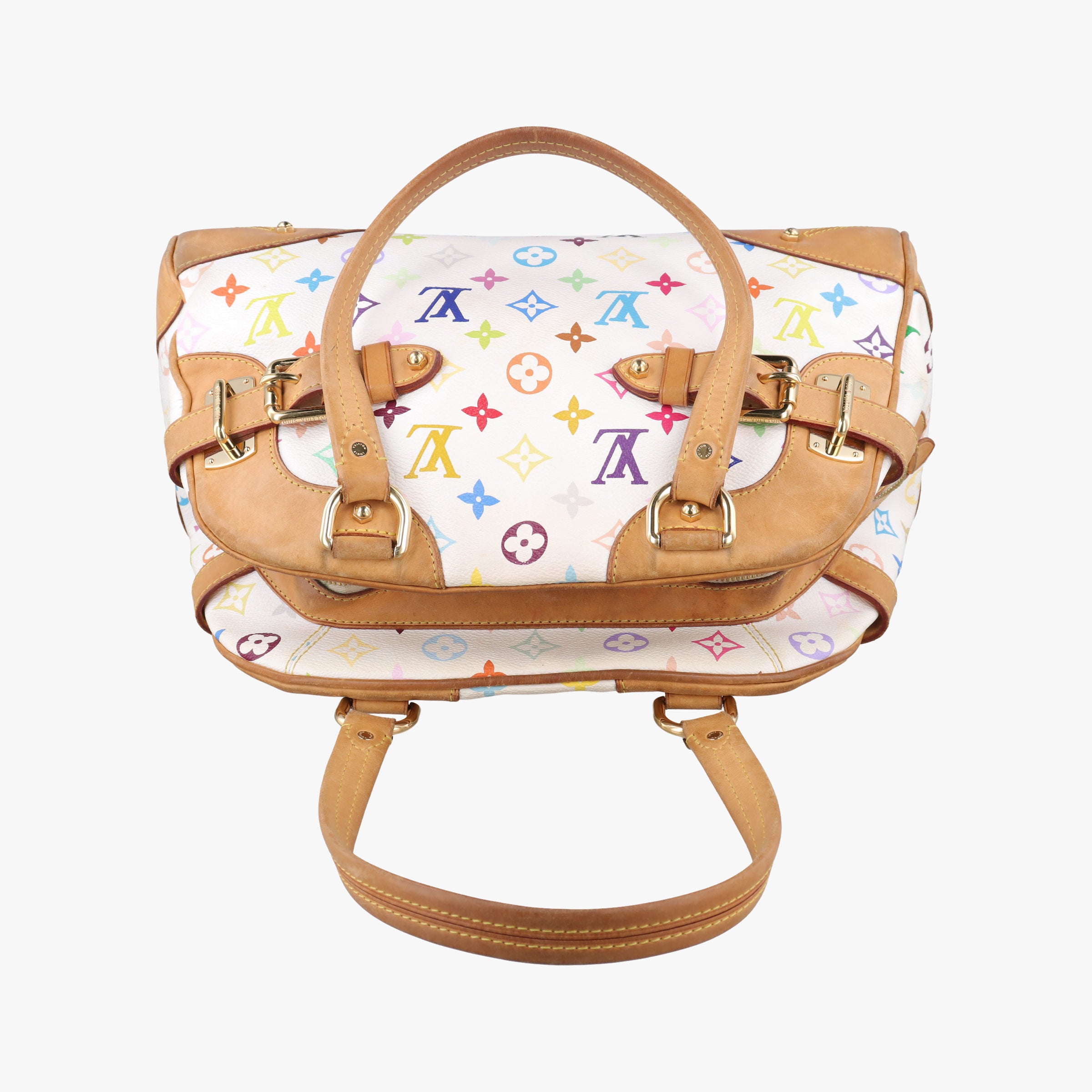 Pre-owned Louis Vuitton CLAUDIA white Monogram Multicolor M40193 shoulderbag | stylenewstar
