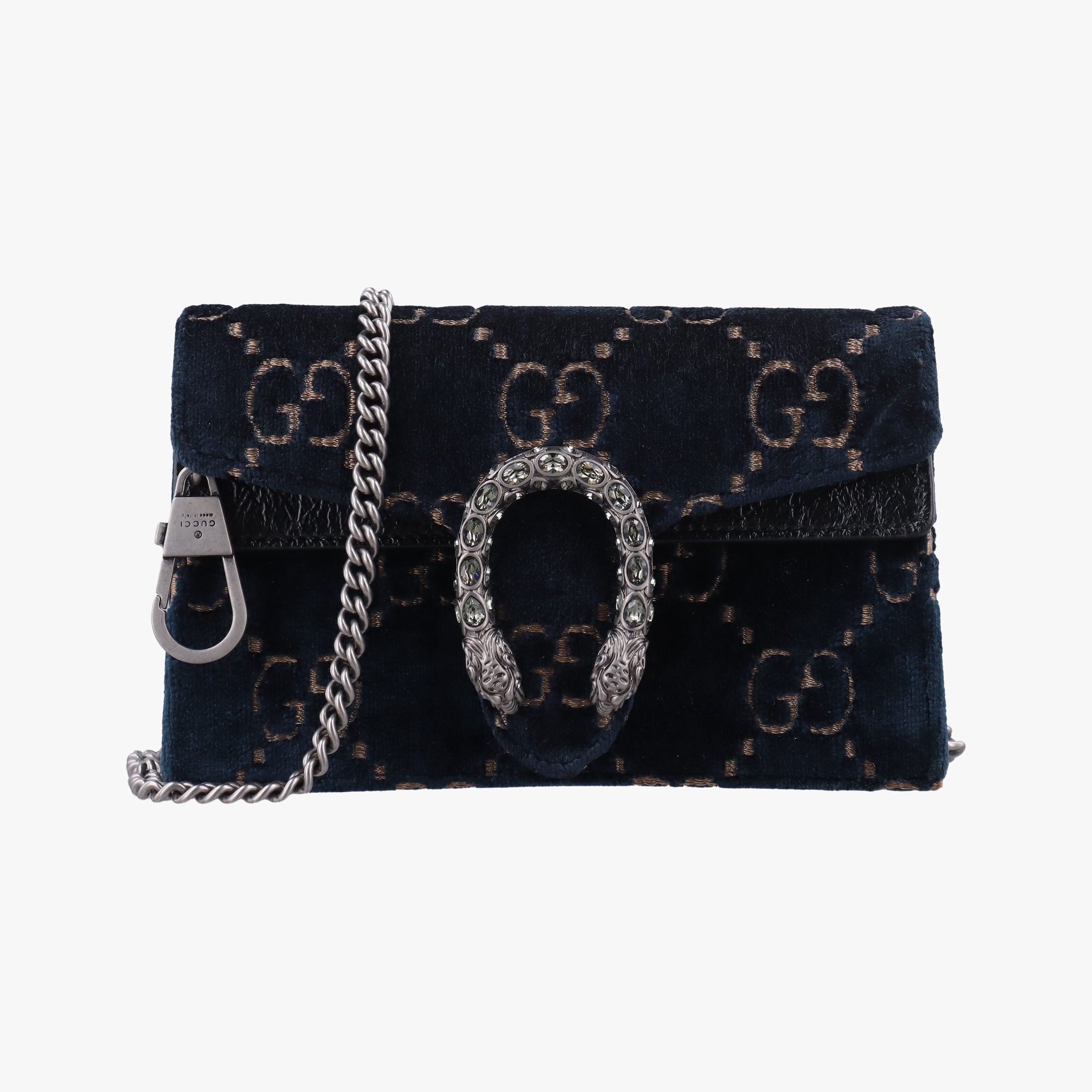 Pre-owned Gucci Dionysus Navy velour 476432 shoulderbag | stylenewstar