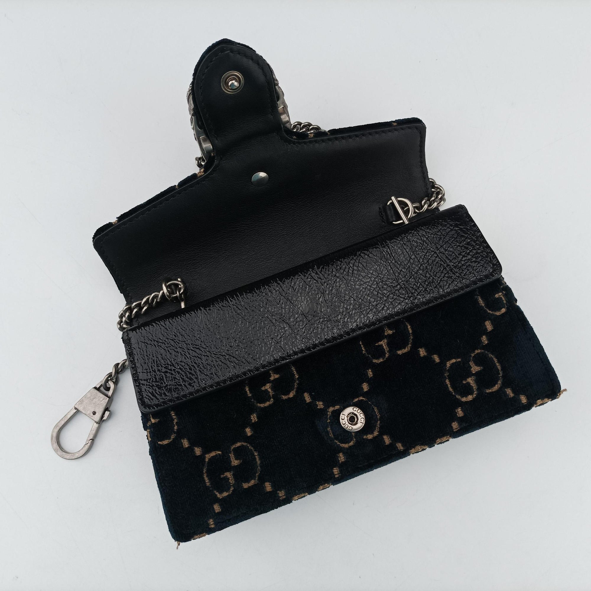 Pre-owned Gucci Dionysus Navy velour 476432 shoulderbag | stylenewstar