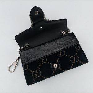 Pre-owned Gucci Dionysus Navy velour 476432 shoulderbag | stylenewstar