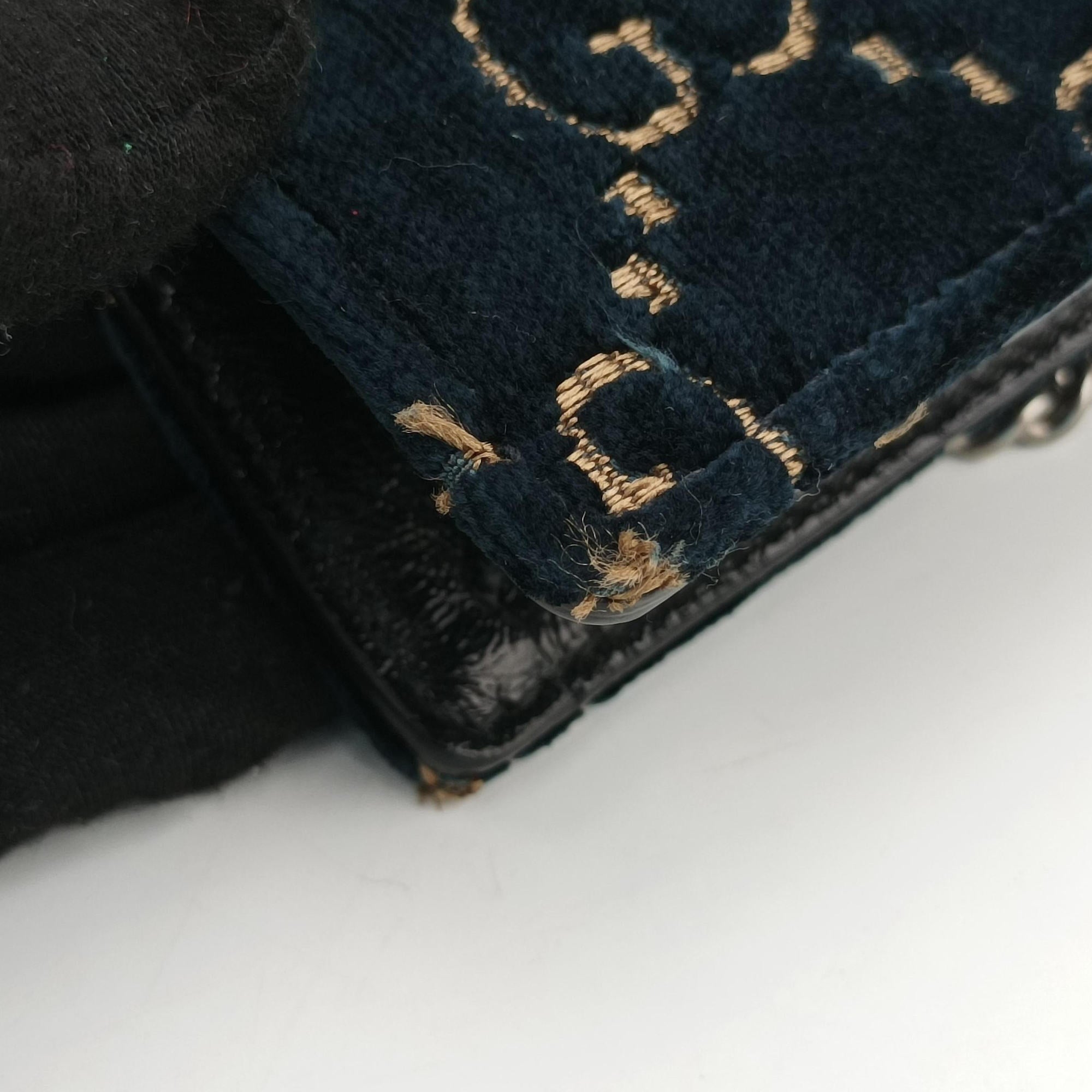 Pre-owned Gucci Dionysus Navy velour 476432 shoulderbag | stylenewstar