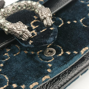Pre-owned Gucci Dionysus Navy velour 476432 shoulderbag | stylenewstar
