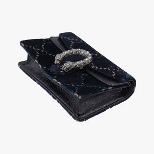 Pre-owned Gucci Dionysus Navy velour 476432 shoulderbag | stylenewstar