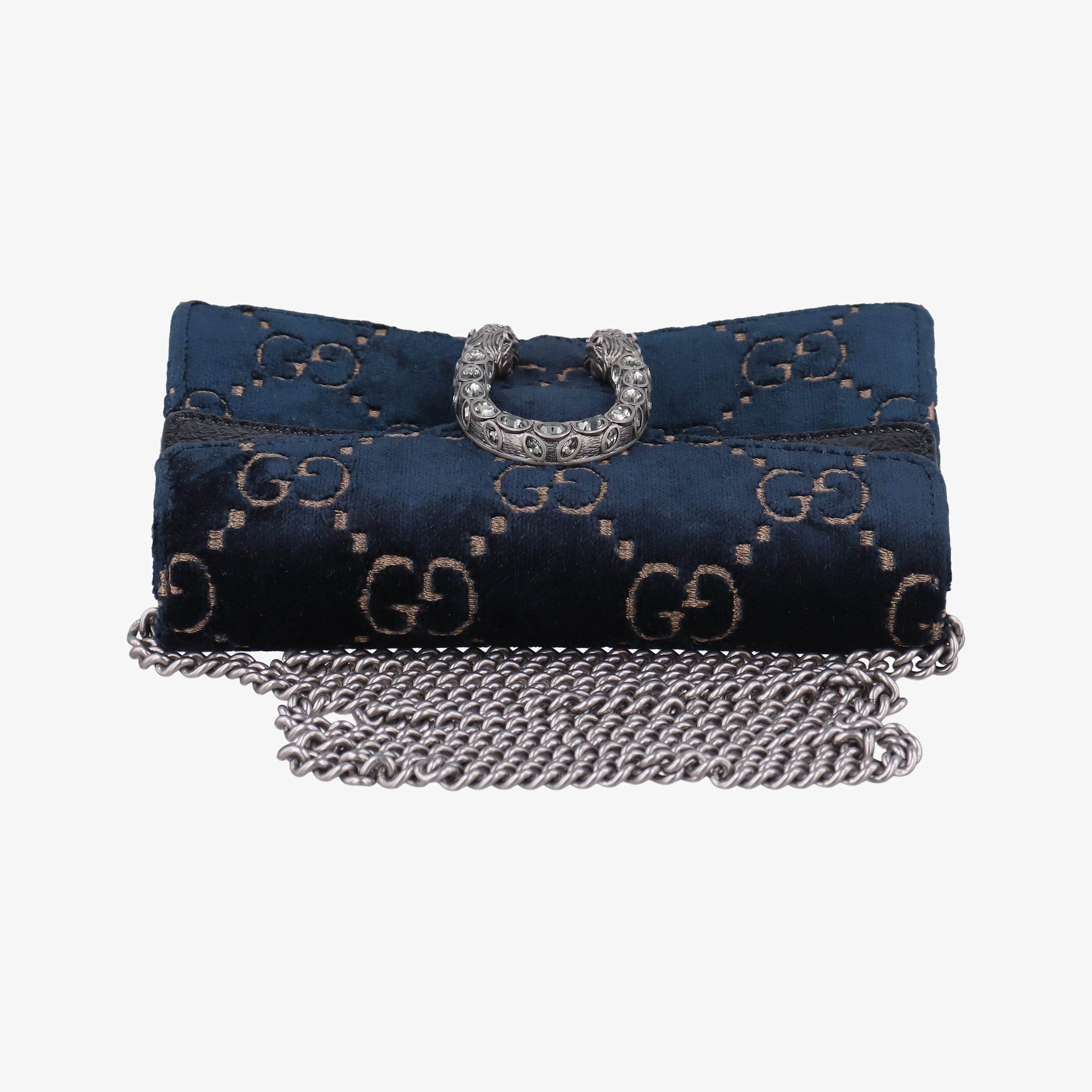Pre-owned Gucci Dionysus Navy velour 476432 shoulderbag | stylenewstar