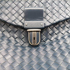 Pre-owned Bottega Veneta Intrecciato Navy lambskin  handbag | stylenewstar
