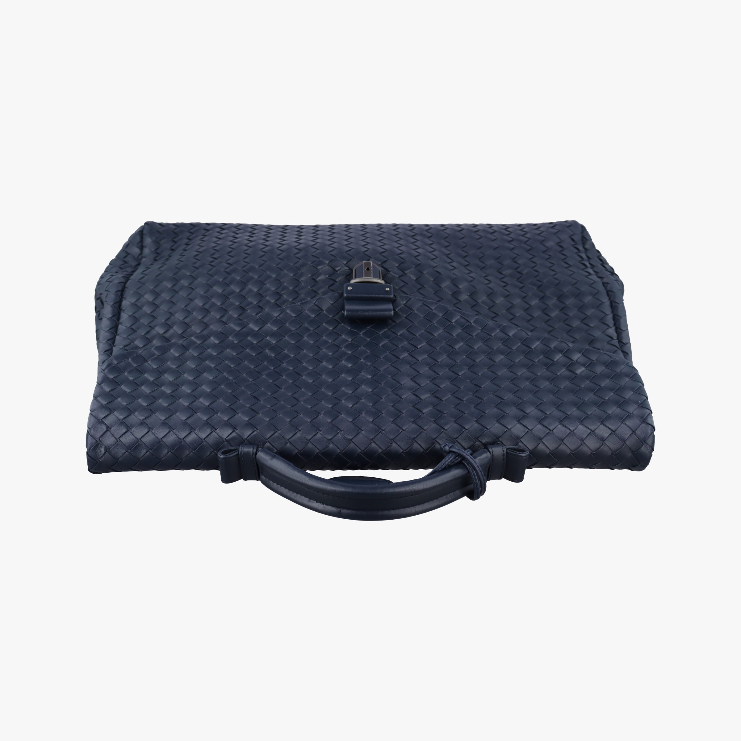 Pre-owned Bottega Veneta Intrecciato Navy lambskin  handbag | stylenewstar