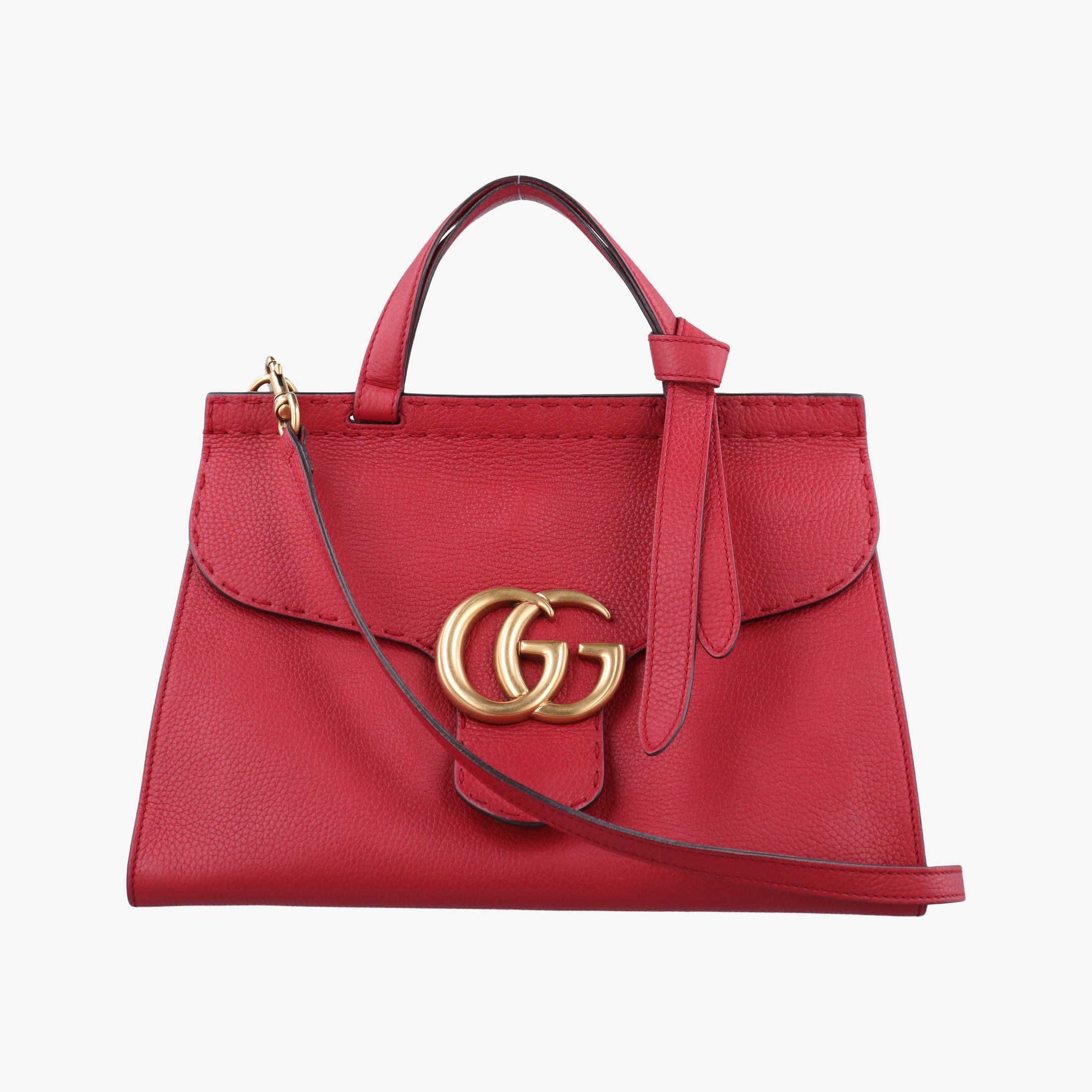 Secondhand Gucci GG Marmont Red Leather 421890 shoulderbag | stylenewstar