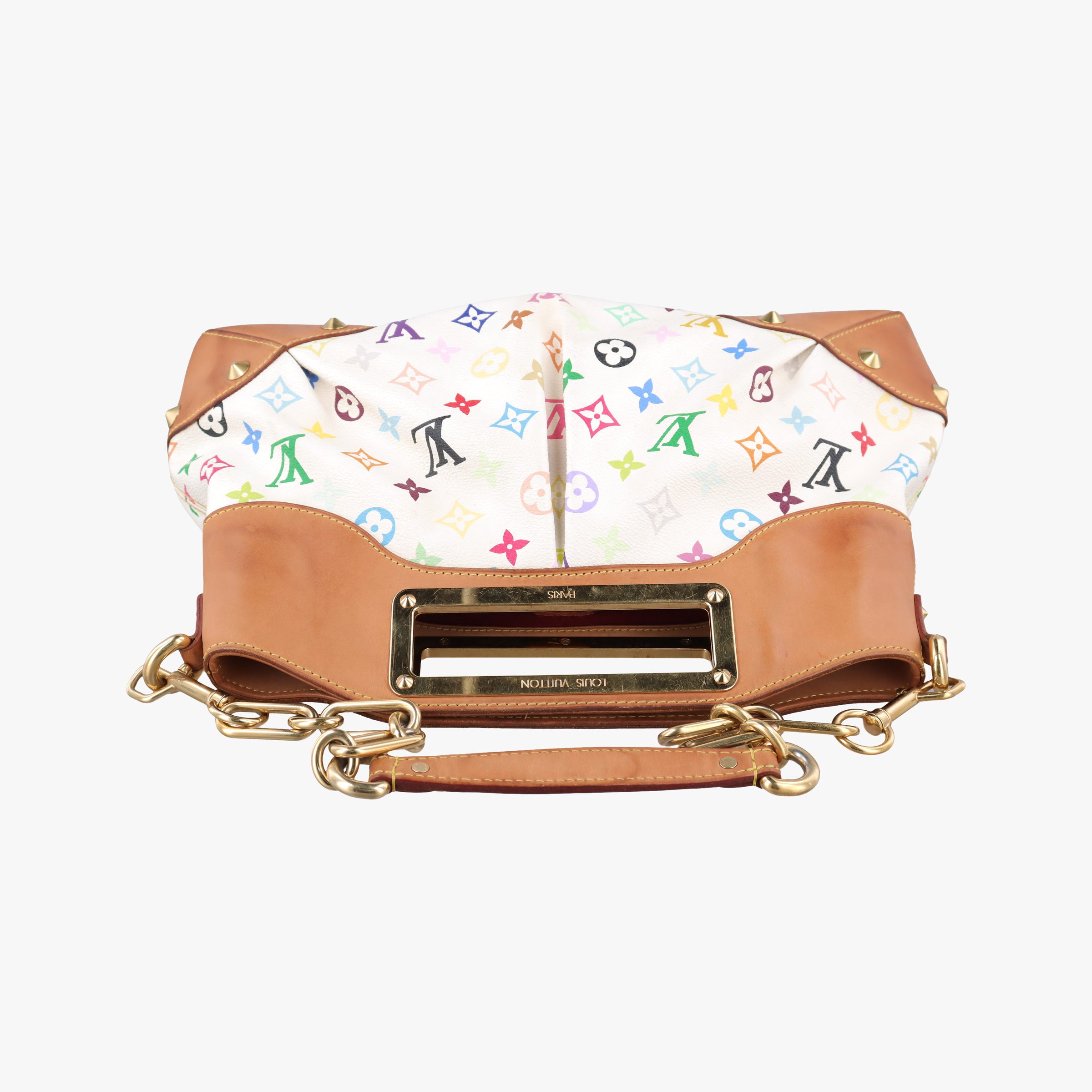 Pre-owned Louis Vuitton JUDY MM white Monogram Multicolor M40255 shoulderbag | stylenewstar
