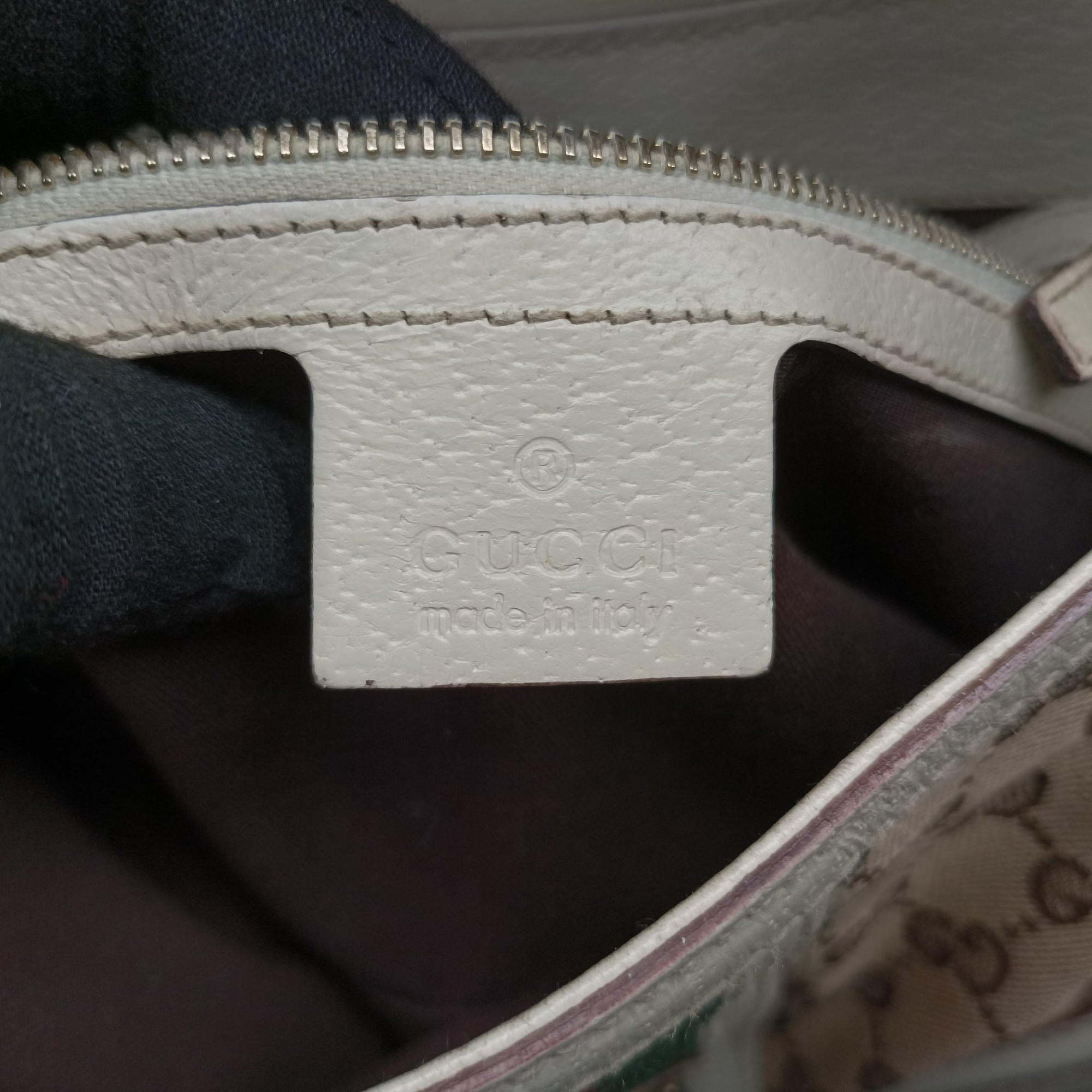 Pre-owned Gucci Web Treasure Flap White×Multicolour Leather×Canvas 145999 shoulderbag | stylenewstar