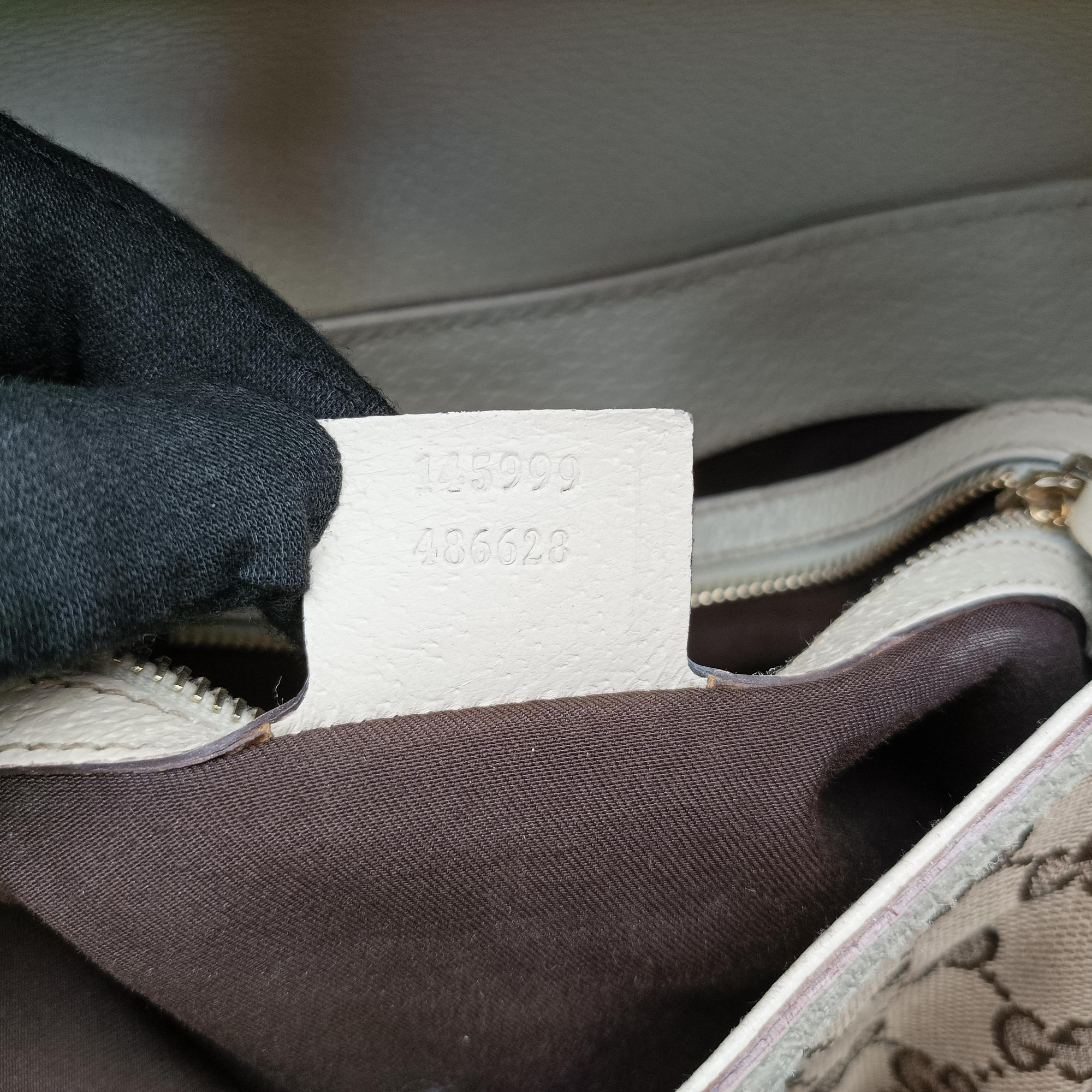 Pre-owned Gucci Web Treasure Flap White×Multicolour Leather×Canvas 145999 shoulderbag | stylenewstar