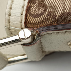 Pre-owned Gucci Web Treasure Flap White×Multicolour Leather×Canvas 145999 shoulderbag | stylenewstar