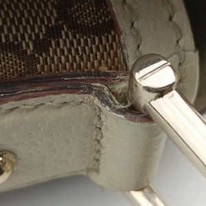 Pre-owned Gucci Web Treasure Flap White×Multicolour Leather×Canvas 145999 shoulderbag | stylenewstar