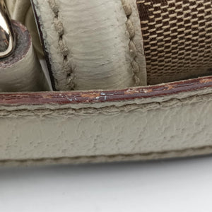 Pre-owned Gucci Web Treasure Flap White×Multicolour Leather×Canvas 145999 shoulderbag | stylenewstar
