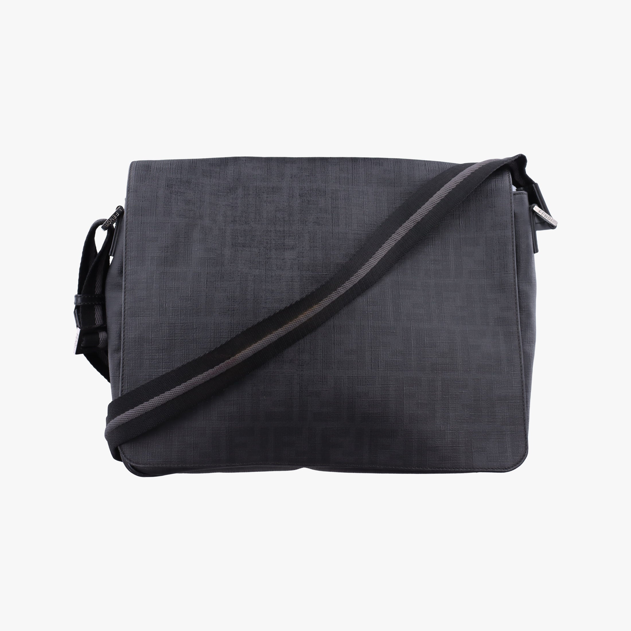 Pre-owned Fendi Zucca Grey leather 7VA195 shoulderbag | stylenewstar