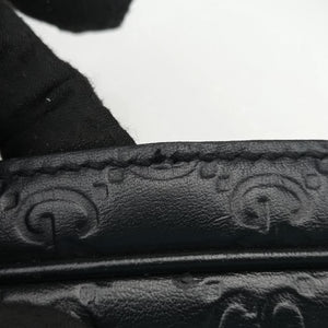 Pre-owned Gucci Guccissima Briefcase Business Black Leather 328937 handbag | stylenewstar