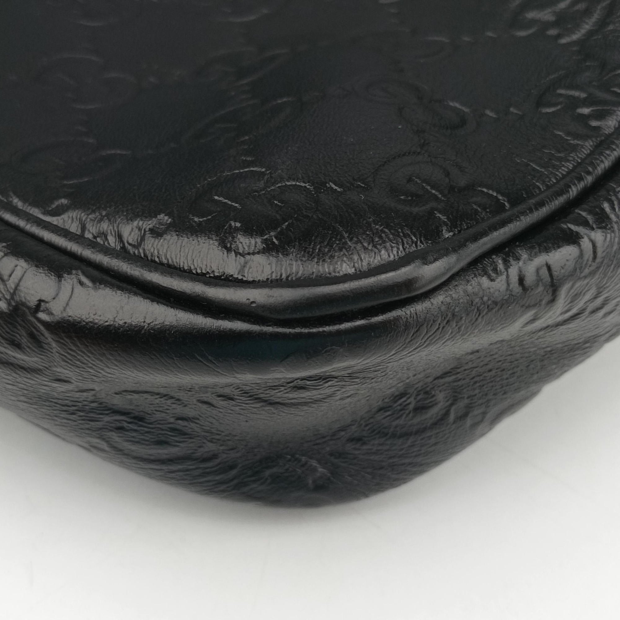 Pre-owned Gucci Guccissima Briefcase Business Black Leather 328937 handbag | stylenewstar