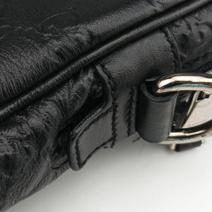 Pre-owned Gucci Guccissima Briefcase Business Black Leather 328937 handbag | stylenewstar