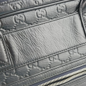 Pre-owned Gucci Guccissima Briefcase Business Black Leather 328937 handbag | stylenewstar