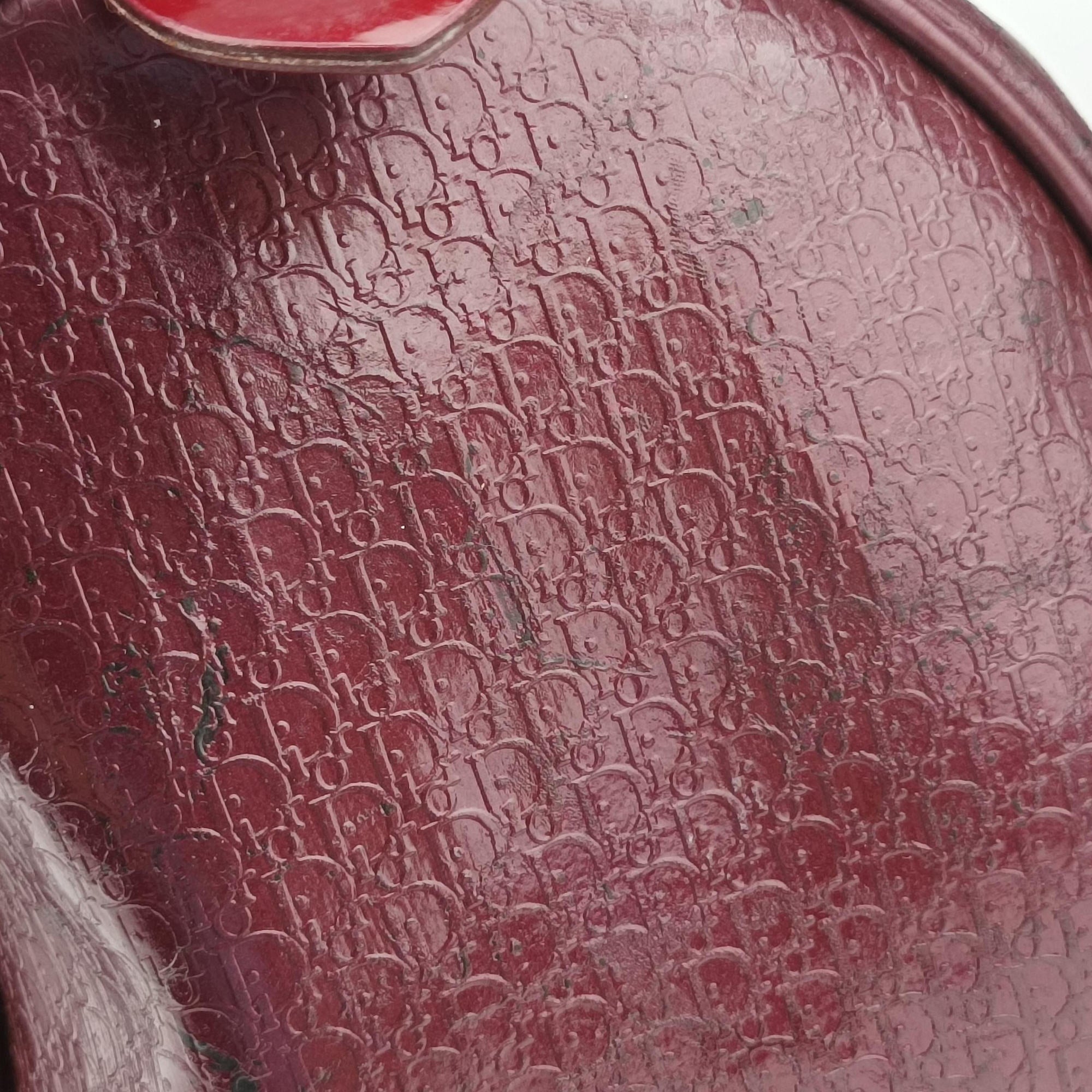 Pre-owned Christian Dior Trotter Monogram Burgundy PVC coated canvas  handbag | stylenewstar