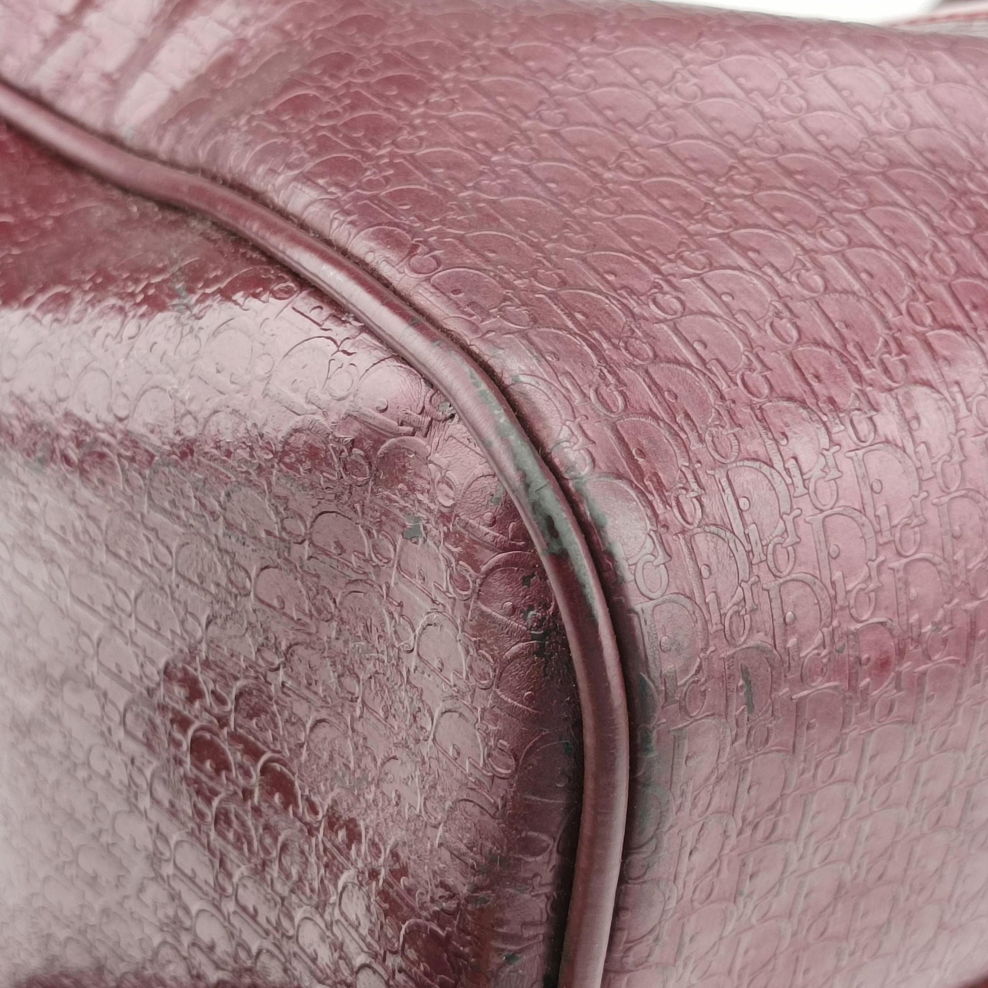 Pre-owned Christian Dior Trotter Monogram Burgundy PVC coated canvas  handbag | stylenewstar