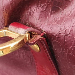 Pre-owned Christian Dior Trotter Monogram Burgundy PVC coated canvas  handbag | stylenewstar