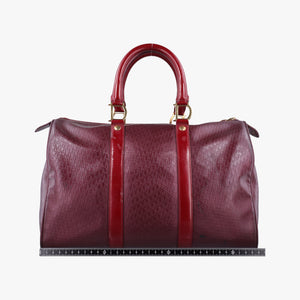 Pre-owned Christian Dior Trotter Monogram Burgundy PVC coated canvas  handbag | stylenewstar