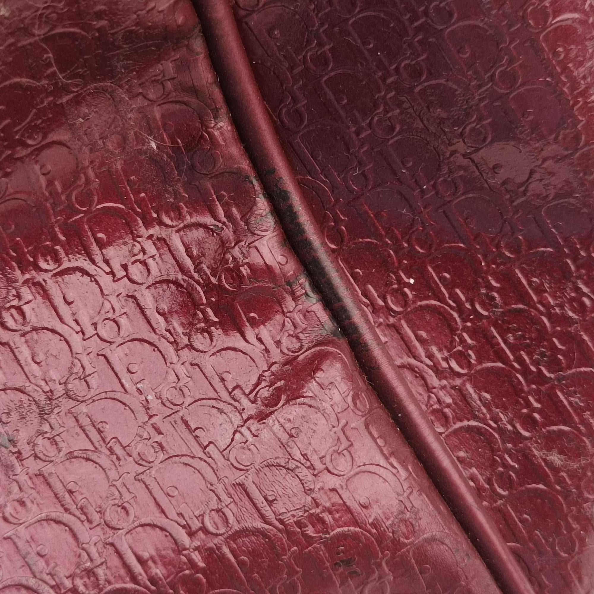 Pre-owned Christian Dior Trotter Monogram Burgundy PVC coated canvas  handbag | stylenewstar