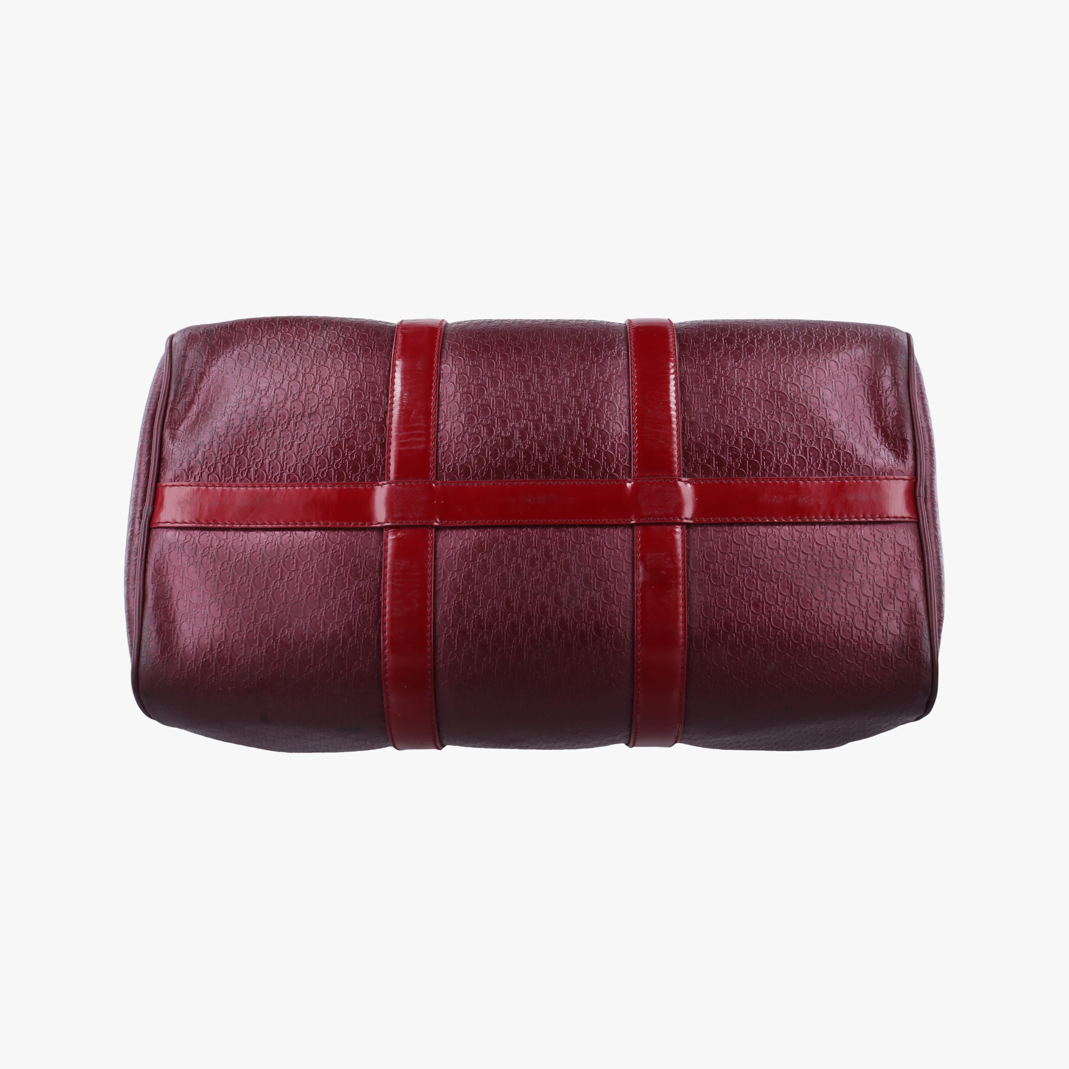 Pre-owned Christian Dior Trotter Monogram Burgundy PVC coated canvas  handbag | stylenewstar