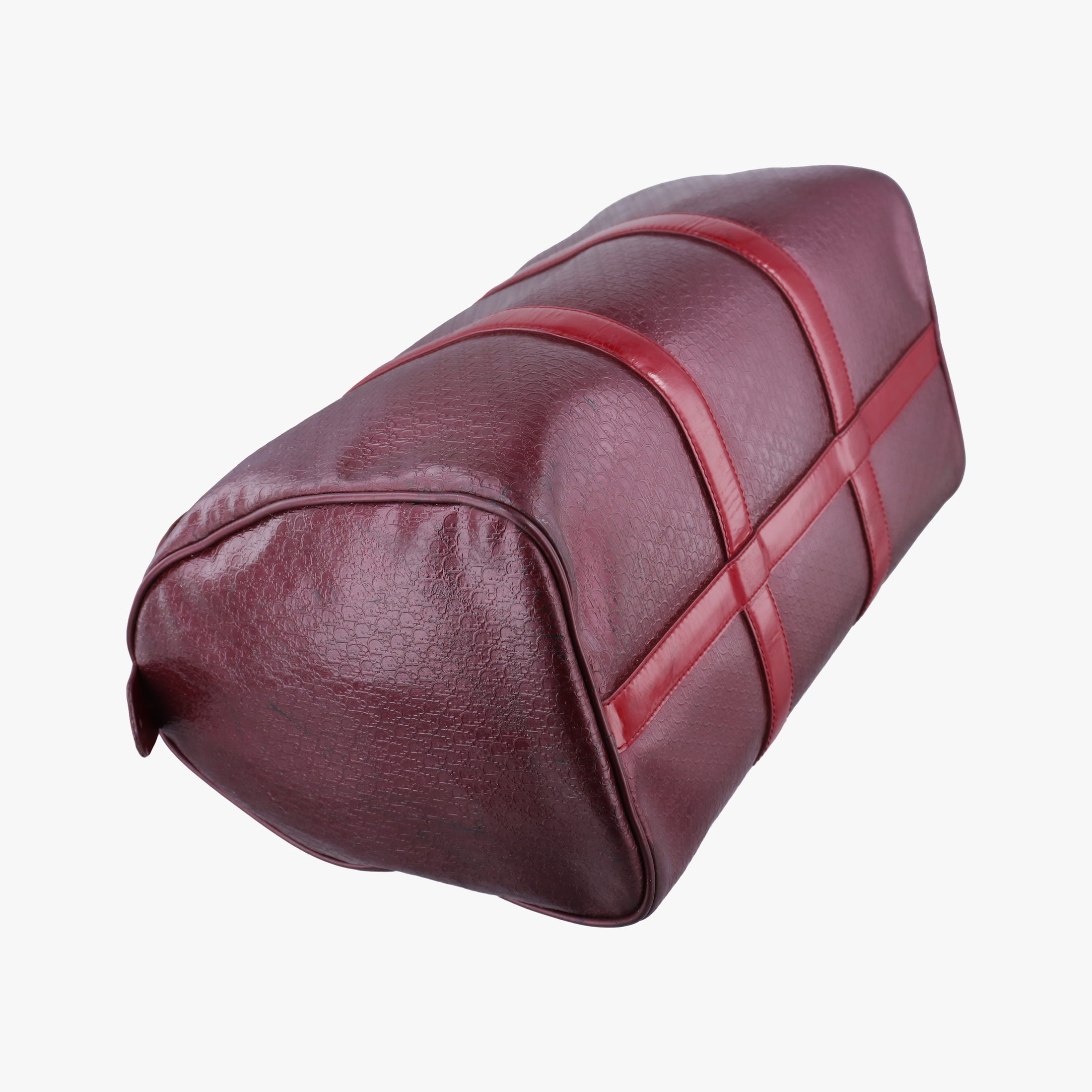 Pre-owned Christian Dior Trotter Monogram Burgundy PVC coated canvas  handbag | stylenewstar