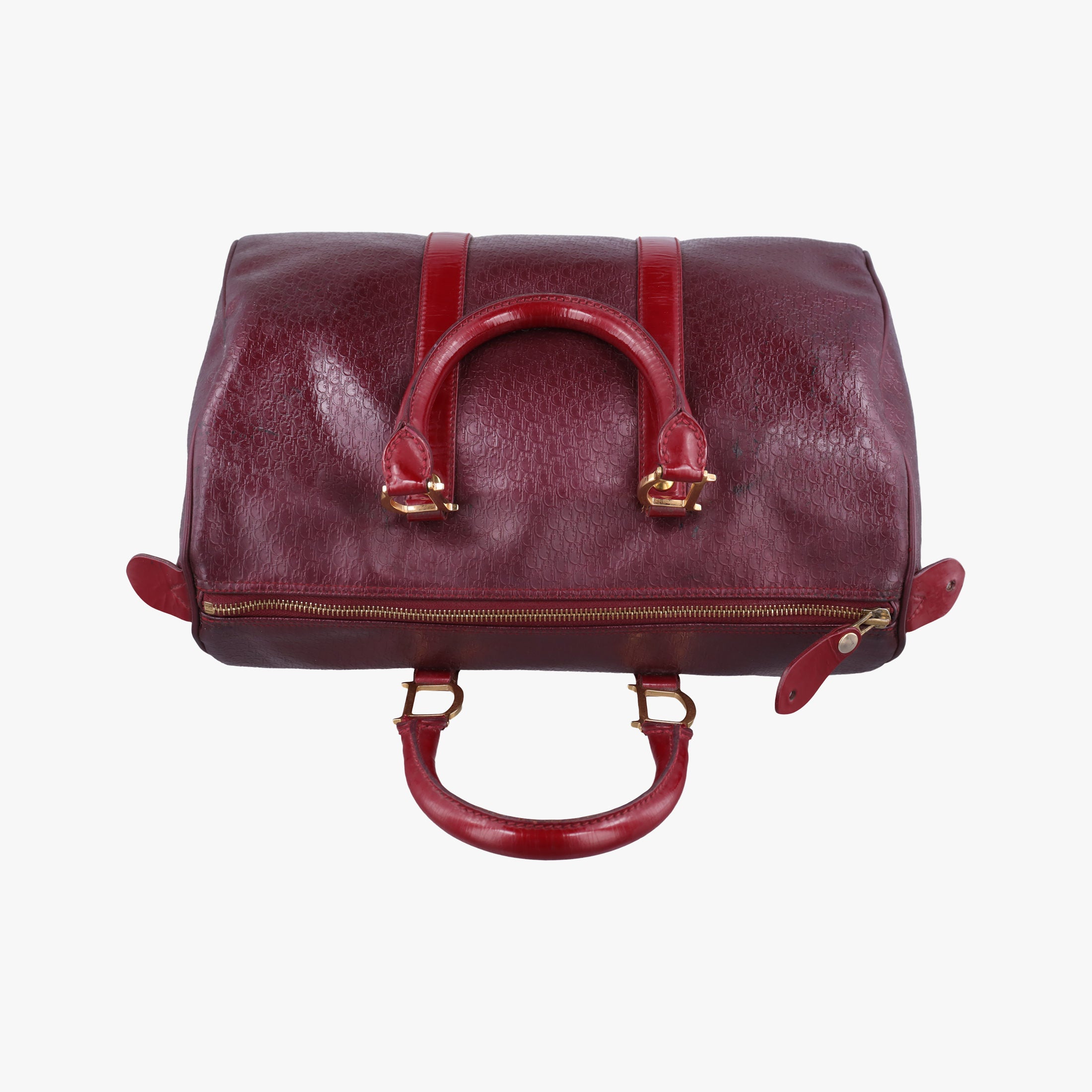 Pre-owned Christian Dior Trotter Monogram Burgundy PVC coated canvas  handbag | stylenewstar