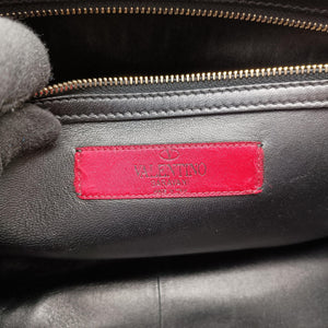 Pre-owned Valentino Rockstud Black Canvas×Leather  shoulderbag | stylenewstar