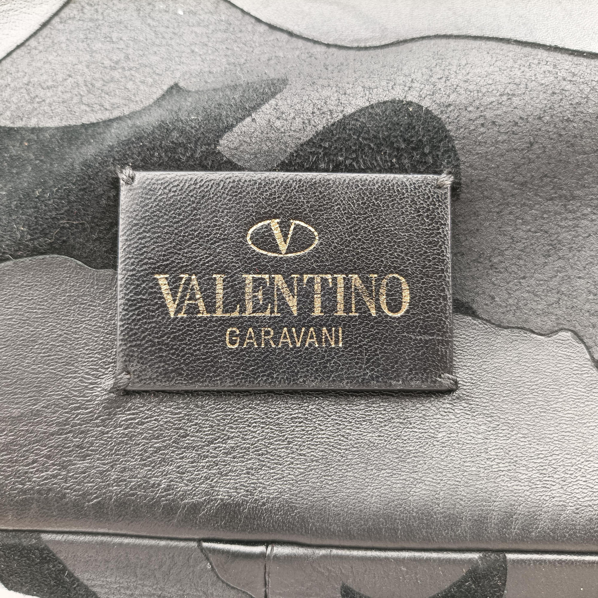 Pre-owned Valentino Rockstud Black Canvas×Leather  shoulderbag | stylenewstar