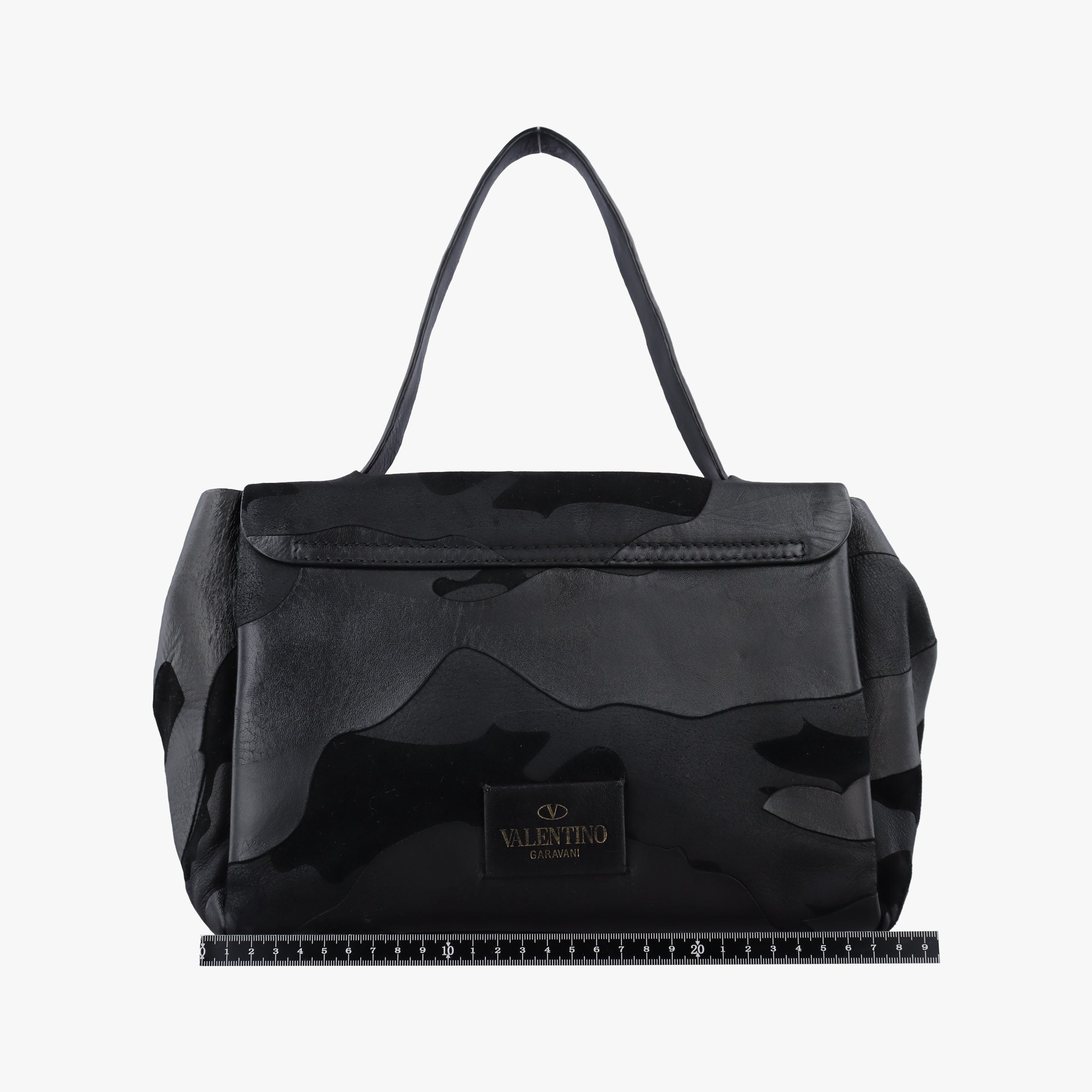 Pre-owned Valentino Rockstud Black Canvas×Leather  shoulderbag | stylenewstar