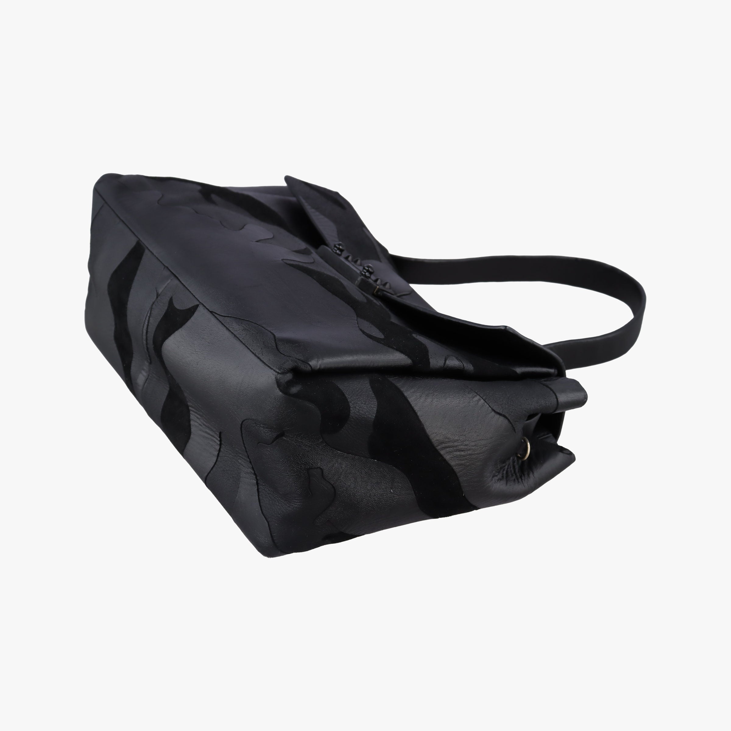 Pre-owned Valentino Rockstud Black Canvas×Leather  shoulderbag | stylenewstar