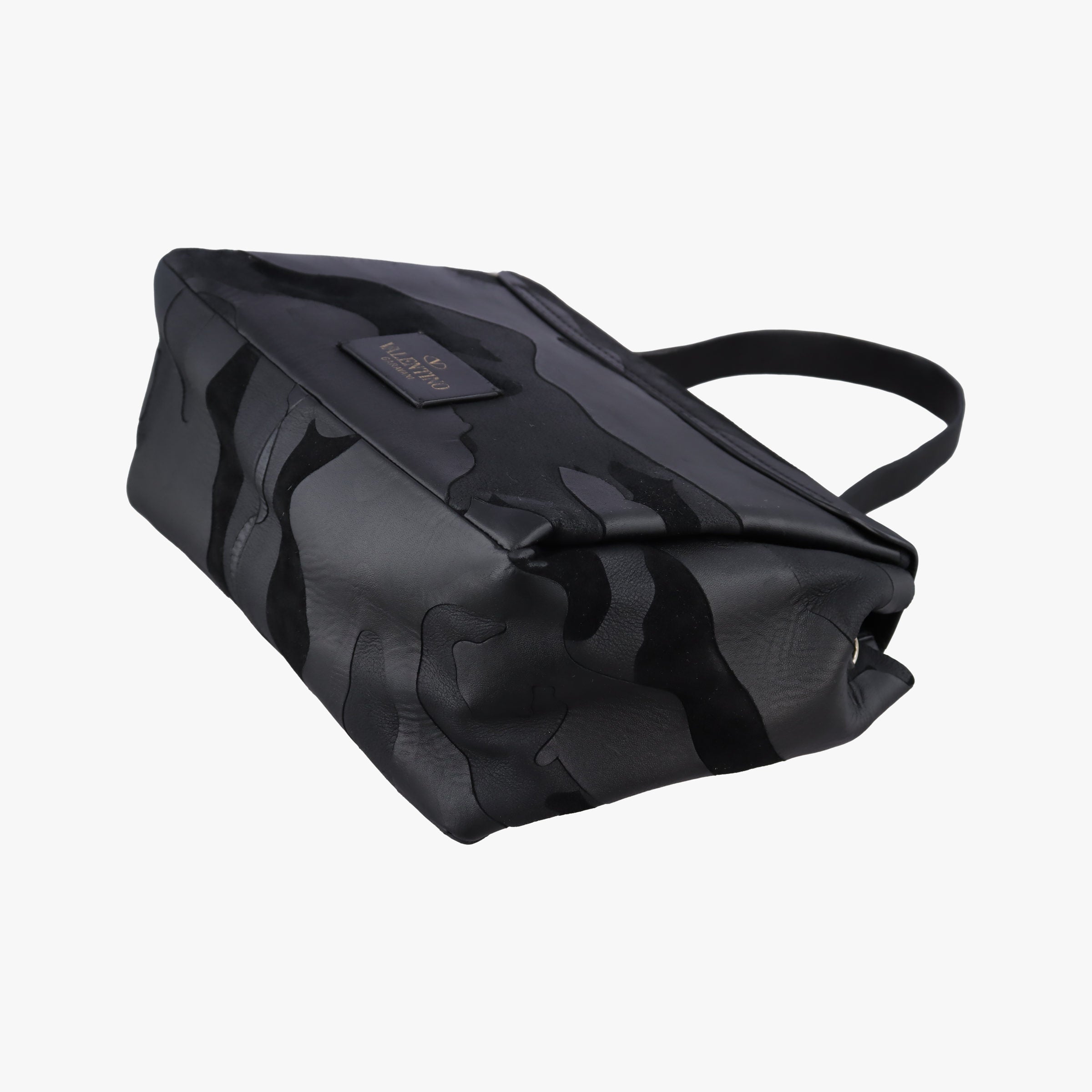 Pre-owned Valentino Rockstud Black Canvas×Leather  shoulderbag | stylenewstar