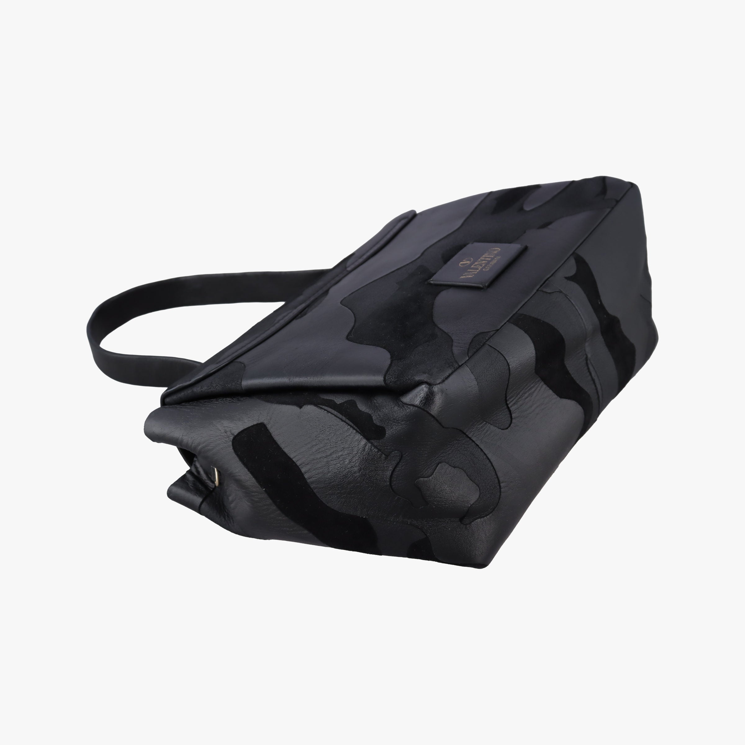 Pre-owned Valentino Rockstud Black Canvas×Leather  shoulderbag | stylenewstar