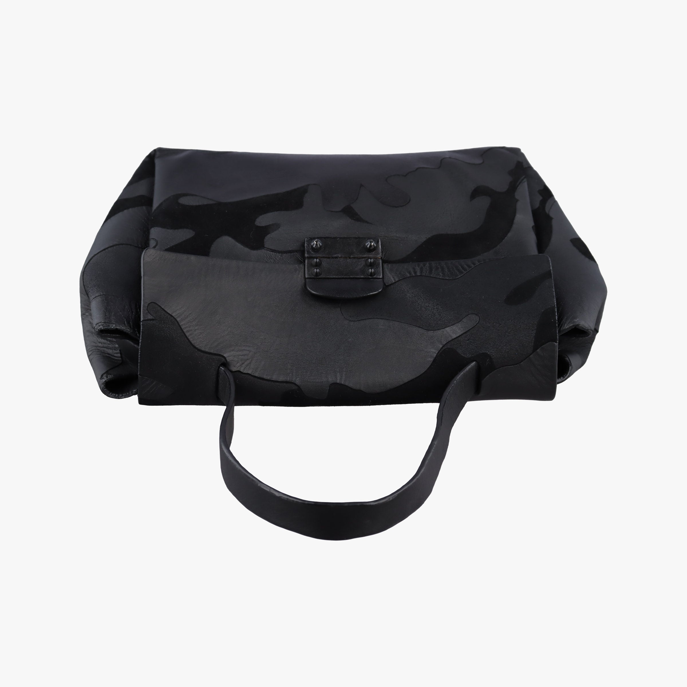 Pre-owned Valentino Rockstud Black Canvas×Leather  shoulderbag | stylenewstar