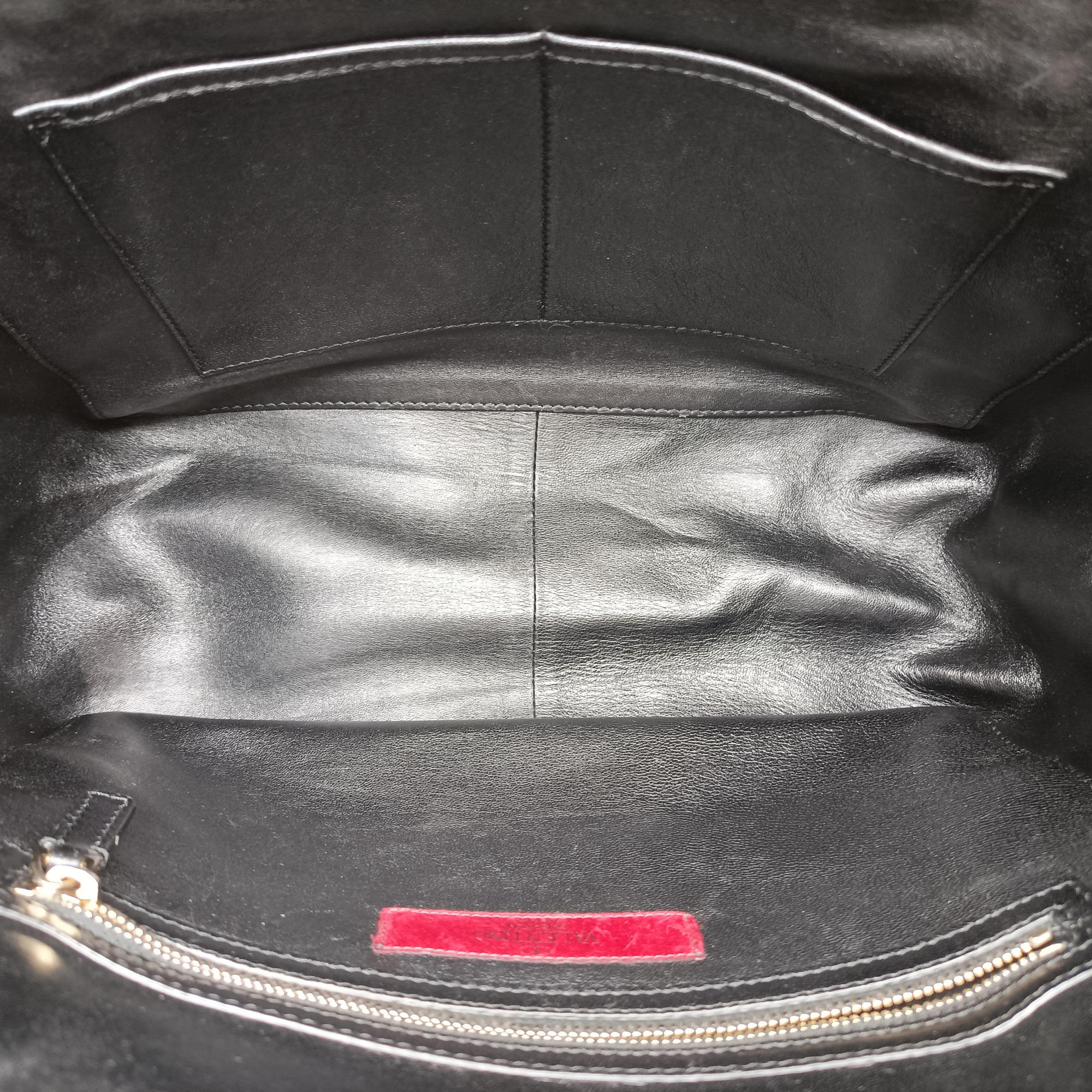 Pre-owned Valentino Rockstud Black Canvas×Leather  shoulderbag | stylenewstar