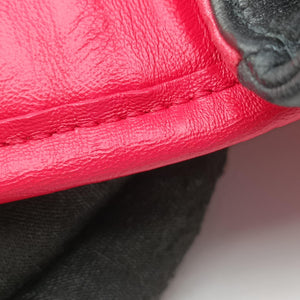 Pre-owned Miu Miu NAPPA BIKER Red × Black Leather 5BD062 shoulderbag | stylenewstar