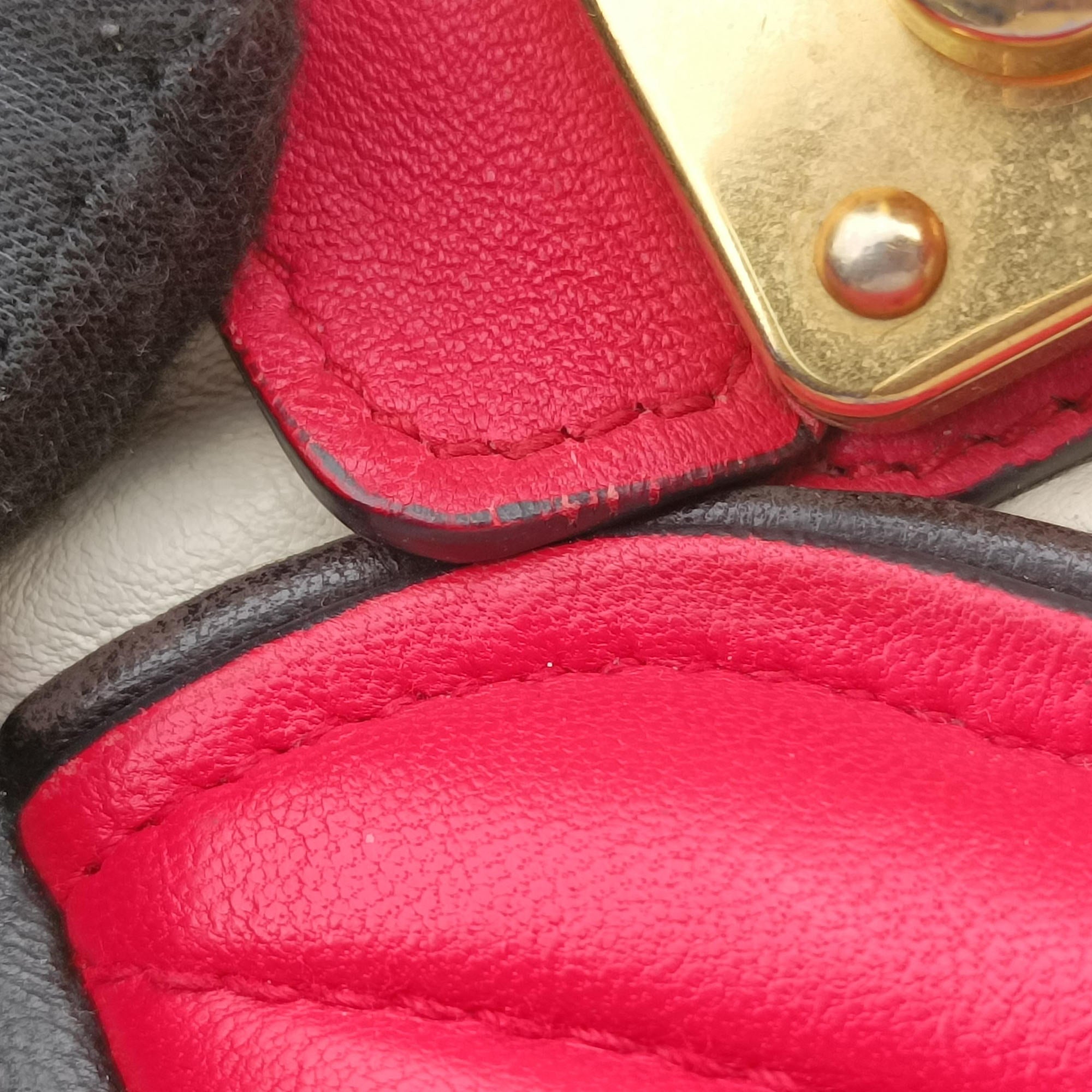 Pre-owned Miu Miu NAPPA BIKER Red × Black Leather 5BD062 shoulderbag | stylenewstar