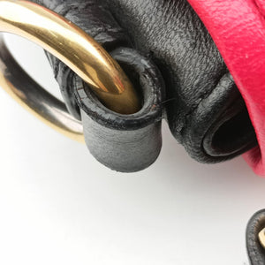 Pre-owned Miu Miu NAPPA BIKER Red × Black Leather 5BD062 shoulderbag | stylenewstar
