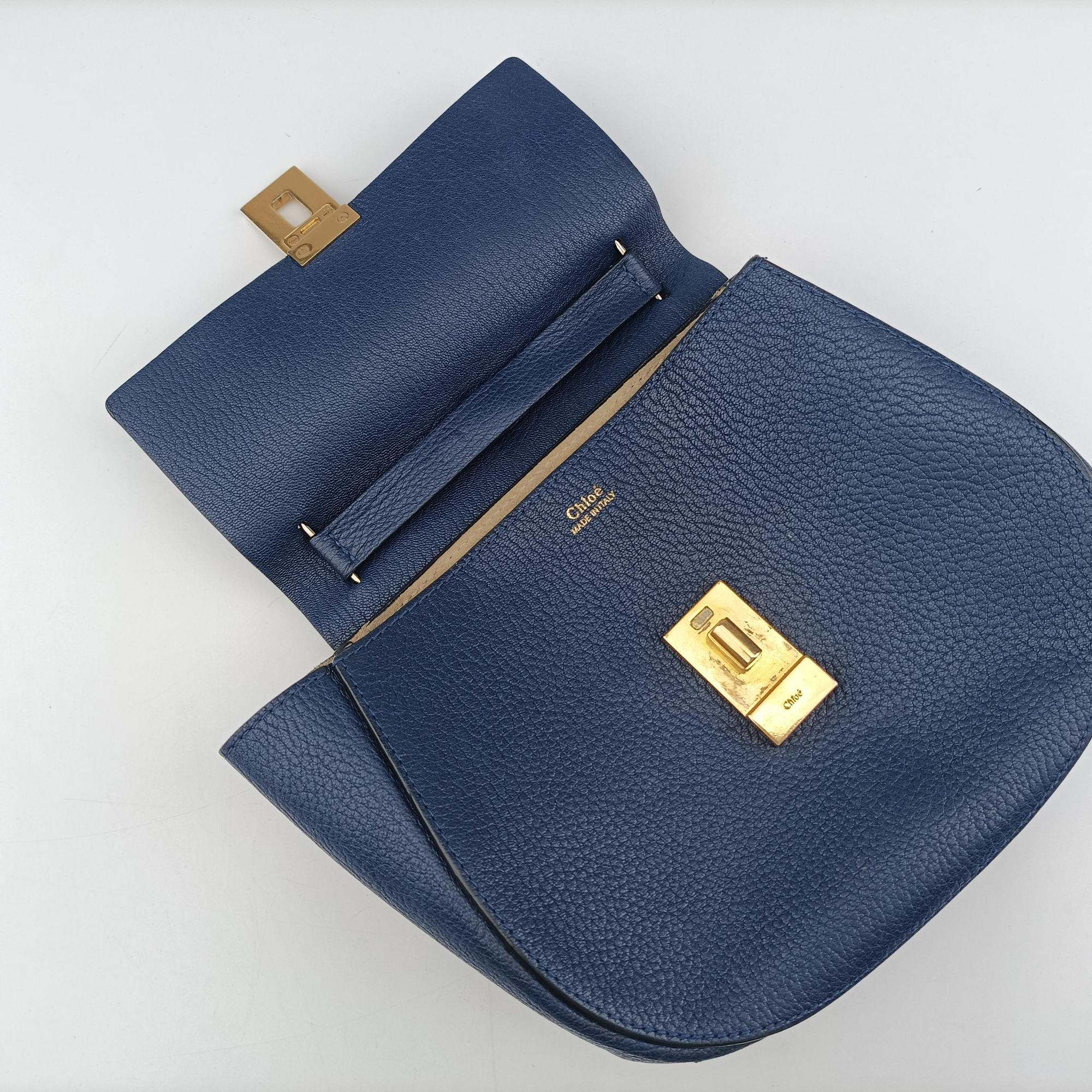Secondhand Chloe DREW Navy Leather  shoulderbag | stylenewstar