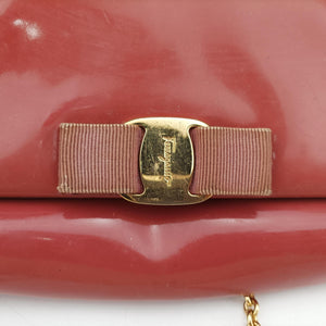 Secondhand Ferragamo Ginny Vara Red Leather  shoulderbag | stylenewstar