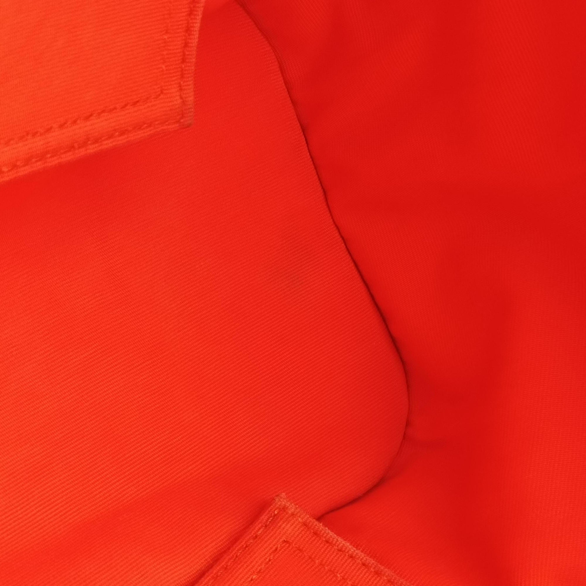 Pre-owned Hermes Cabag Elan Orange Toile Officier × Leather  shoulderbag | stylenewstar